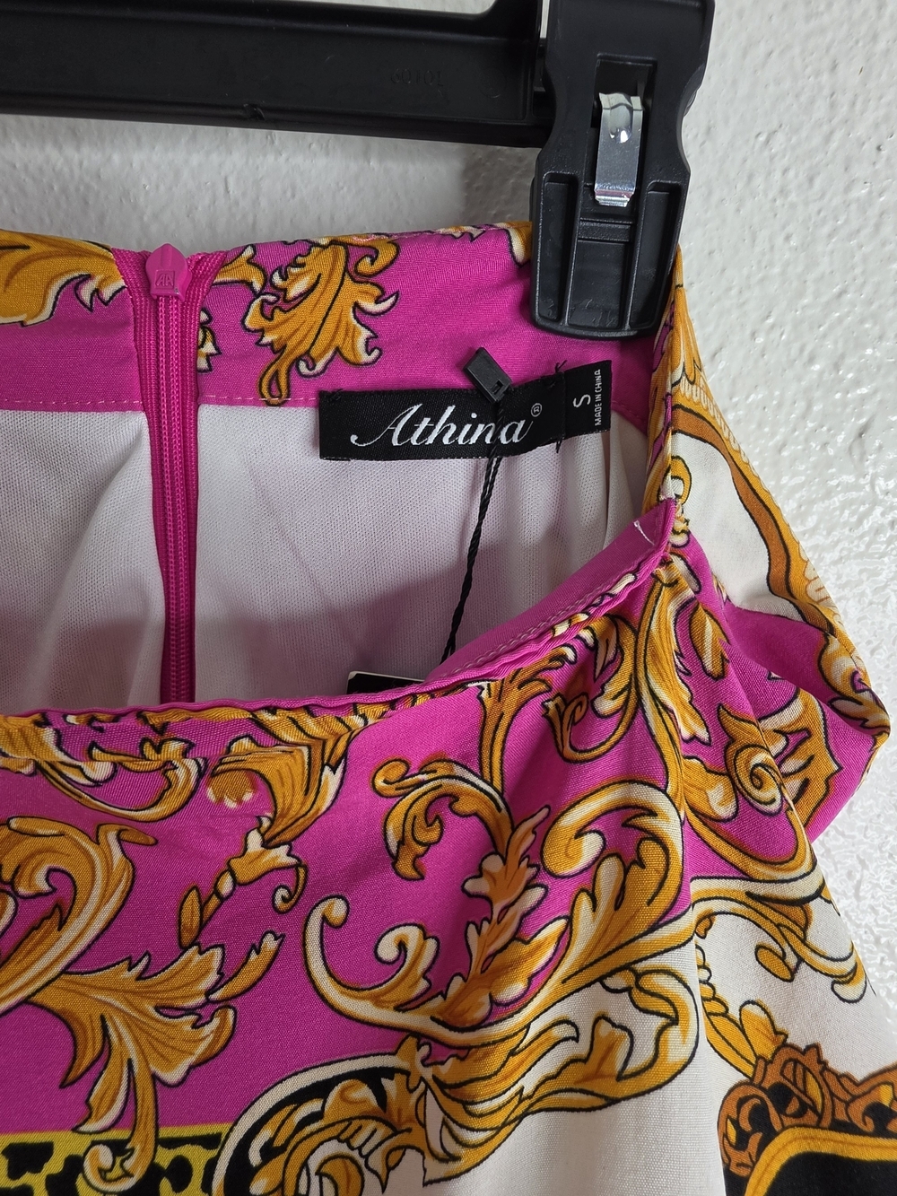 Athina Pink Baroque Print Ruffle Skort Mini Skirt Size S NWT - Picture 6 of 7